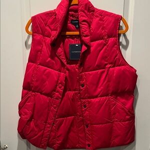 Lands' End Vibrant Red Quilted Vest